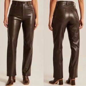 Abercrombie & Fitch Chocolate Vegan Leather Trousers - NWT
